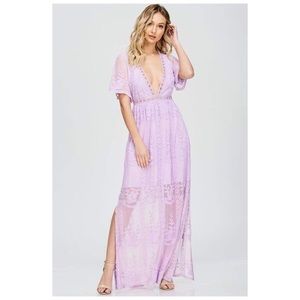 lavender lace maxi dress